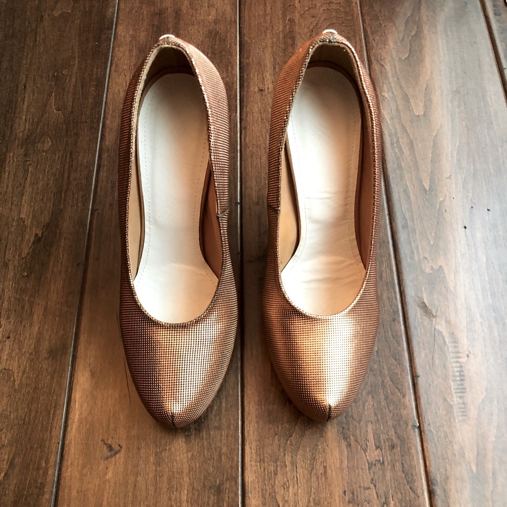 MAISON MARTIN MARIGELA COPPER MESH LEATHER HEELS🔥